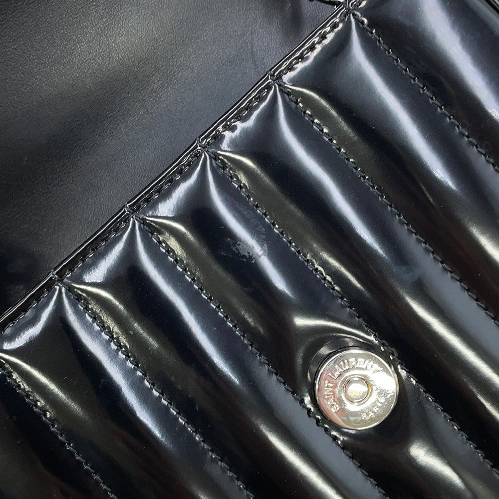 SAINT LAURENT PARIS Vicky Chain Shoulder Bag Black538439AACIE1000 Patent Leather Size Small