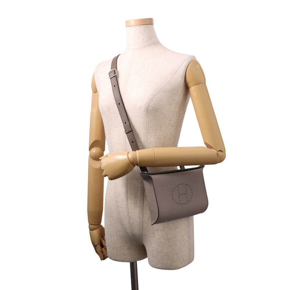 HERMES Videpoches Shoulder Bag Etain Epsom