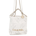CHANEL CHANEL 22 Perforated 2-Way Handbag WhiteAS3980 Shiny Calf Leather Size Mini