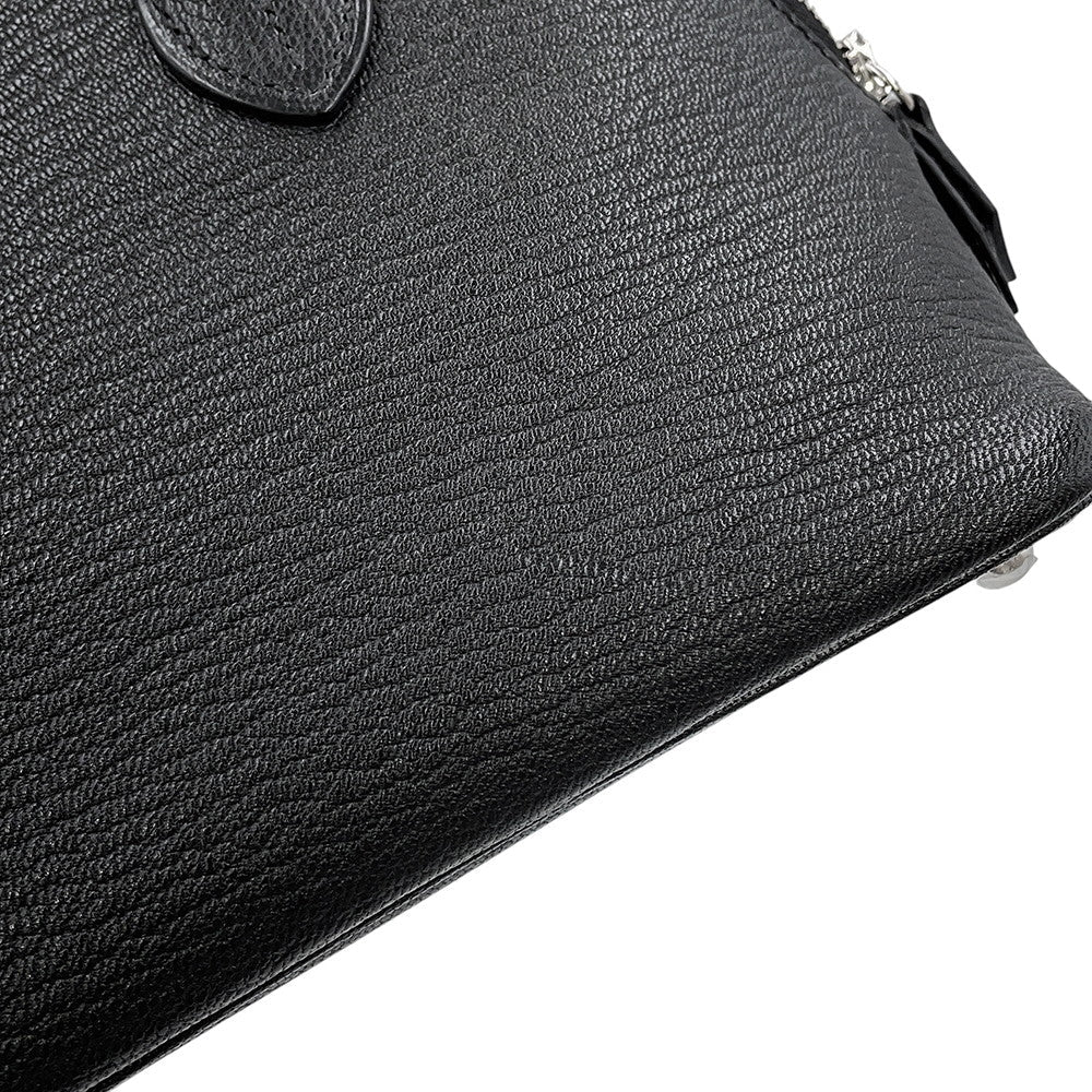 HERMES Bolide 1923 Black Chevre Myzore Goatskin Size Mini