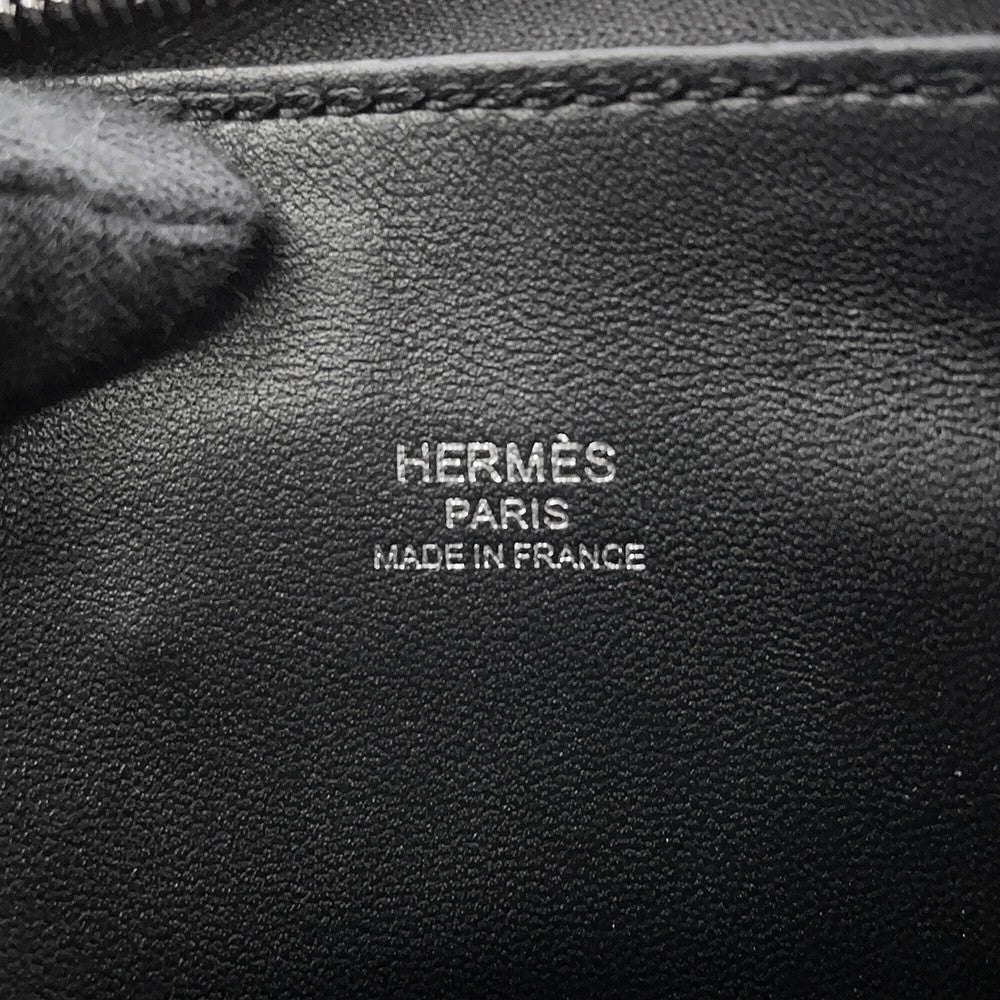 HERMES Bolide 1923 Black Chevre Myzore Goatskin Size Mini