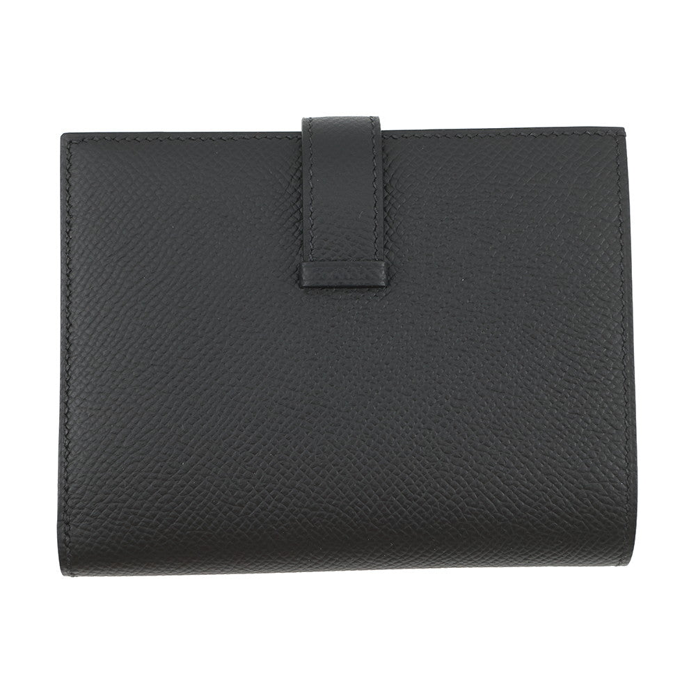 HERMES Bean compact Black Epsom