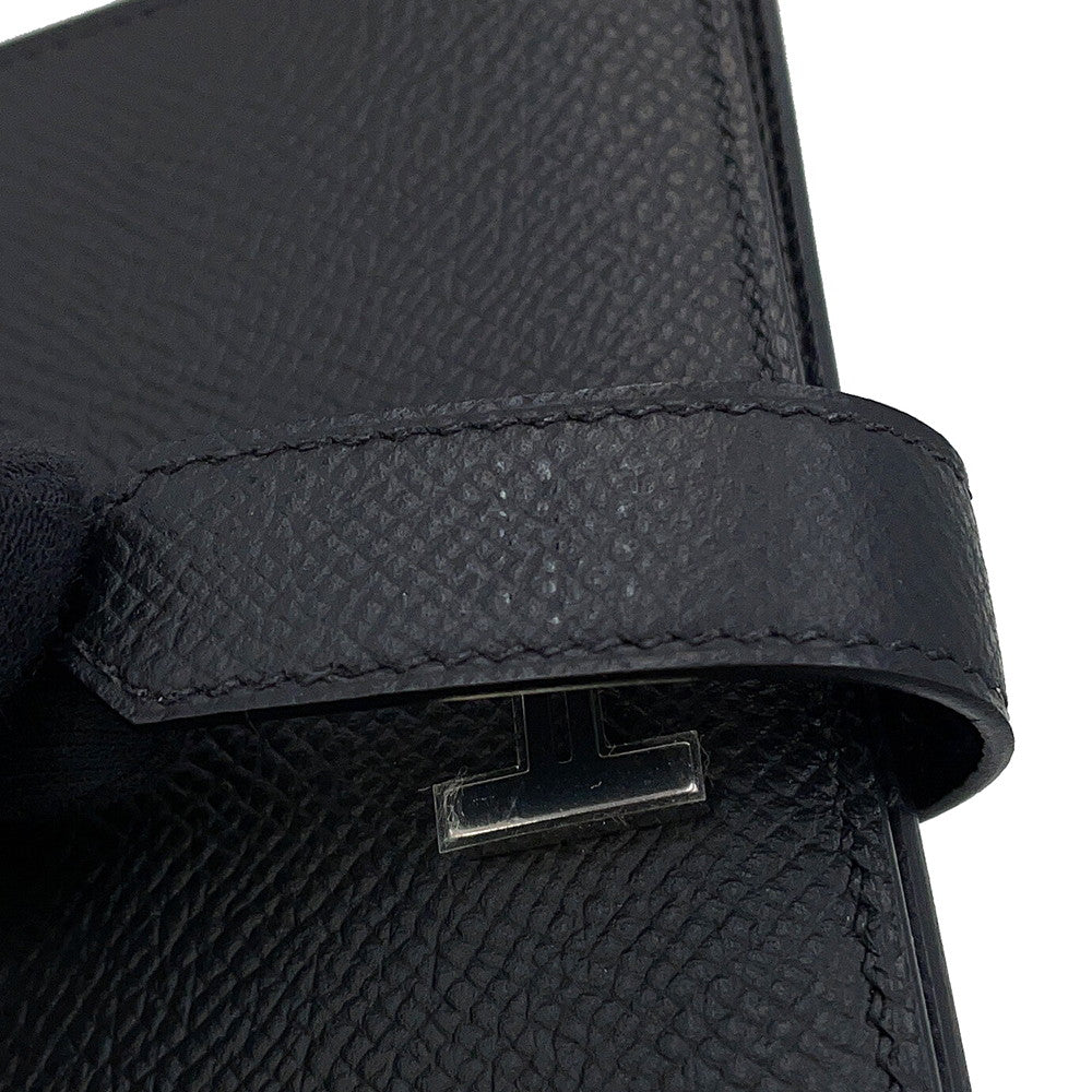 HERMES Bean compact Black Epsom