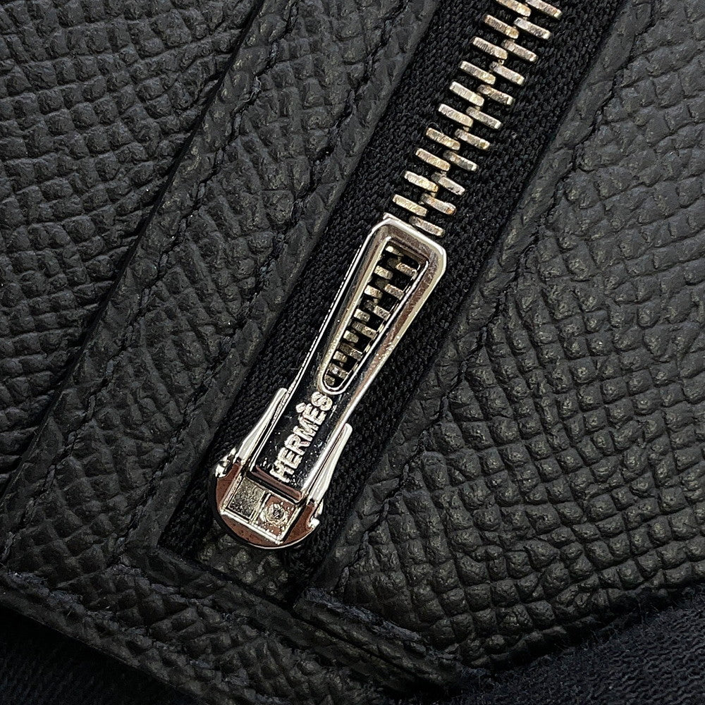 HERMES Bean compact Black Epsom