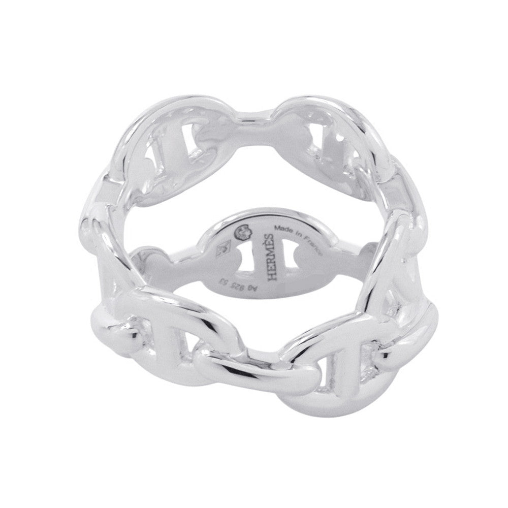 HERMES Chaine d'Ancre Double Row Ring Size 53/#13 SV925