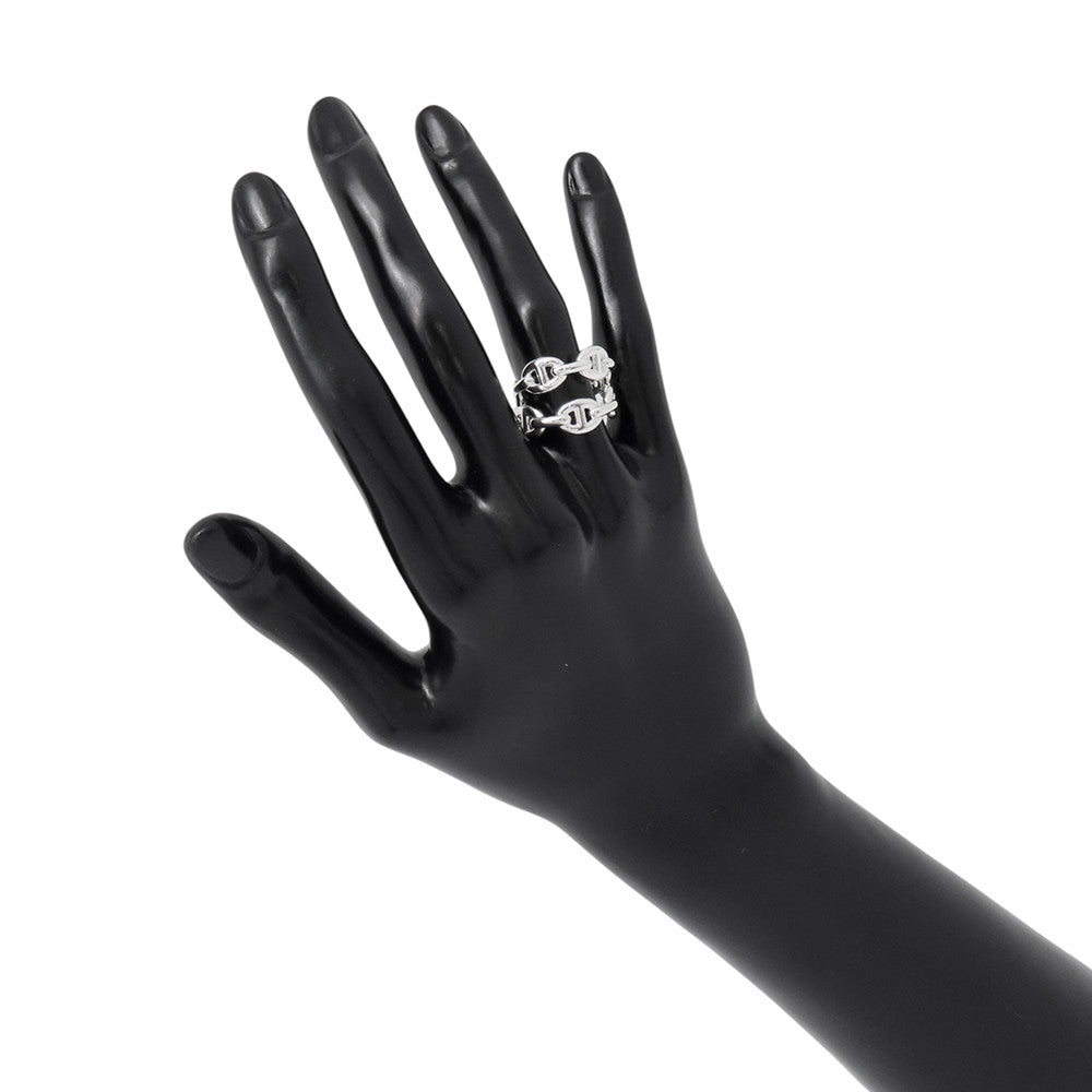 HERMES Chaine d'Ancre Double Row Ring Size 53/#13 SV925