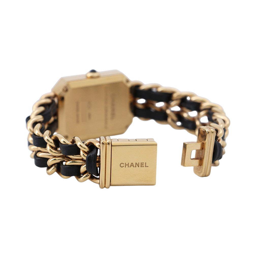 CHANEL Premiere Original Edition M H26.1mmxW20mm Stainless Steel 18KYG Leather Black DialH6951