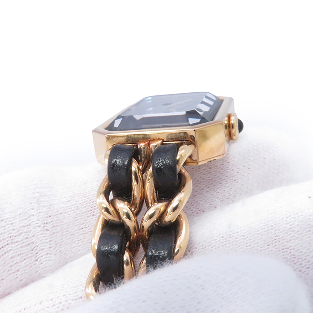 CHANEL Premiere Original Edition M H26.1mmxW20mm Stainless Steel 18KYG Leather Black DialH6951