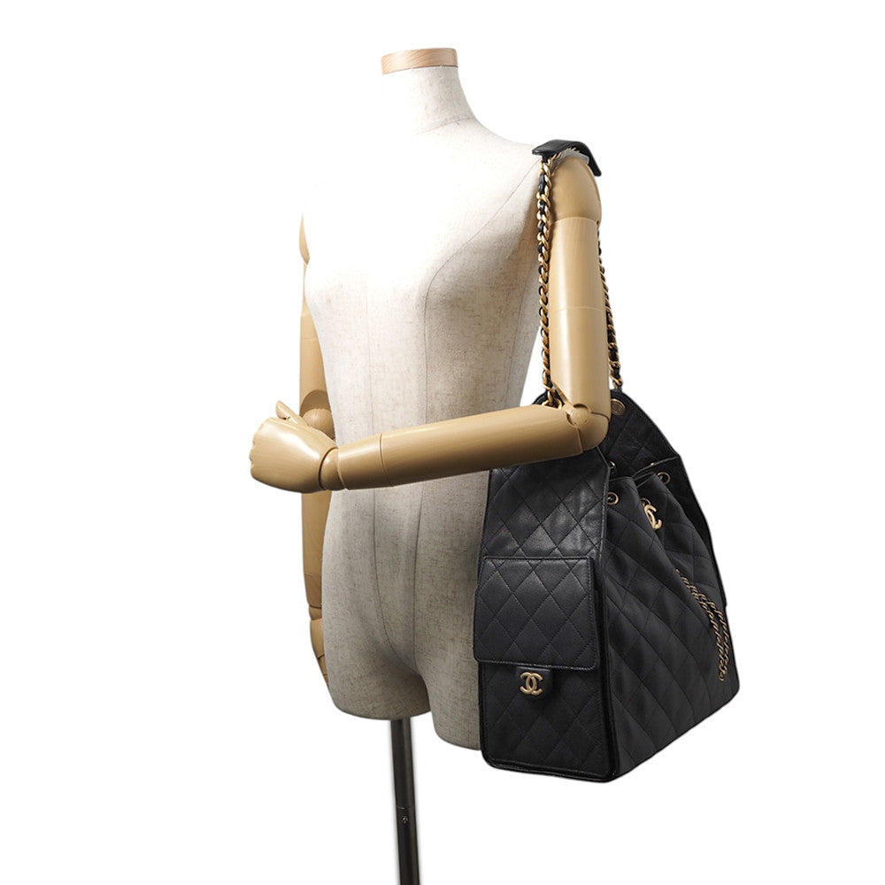 CHANEL CHANEL25 BlackAS5311 Caviar Leather Size Medium