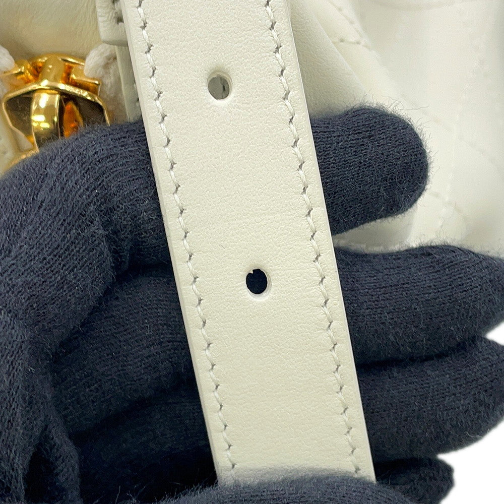 Dior D-Journey Flat Macro Cannage Latte WhiteM2416UBUQ_M030 Calf Leather Size Small