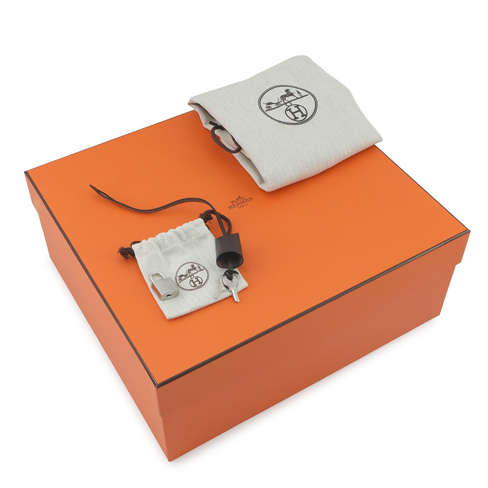 HERMES Herbag Zip Tournée Pocket Ebene/Rouge H Vache Hunter Leather Toile H Size PM