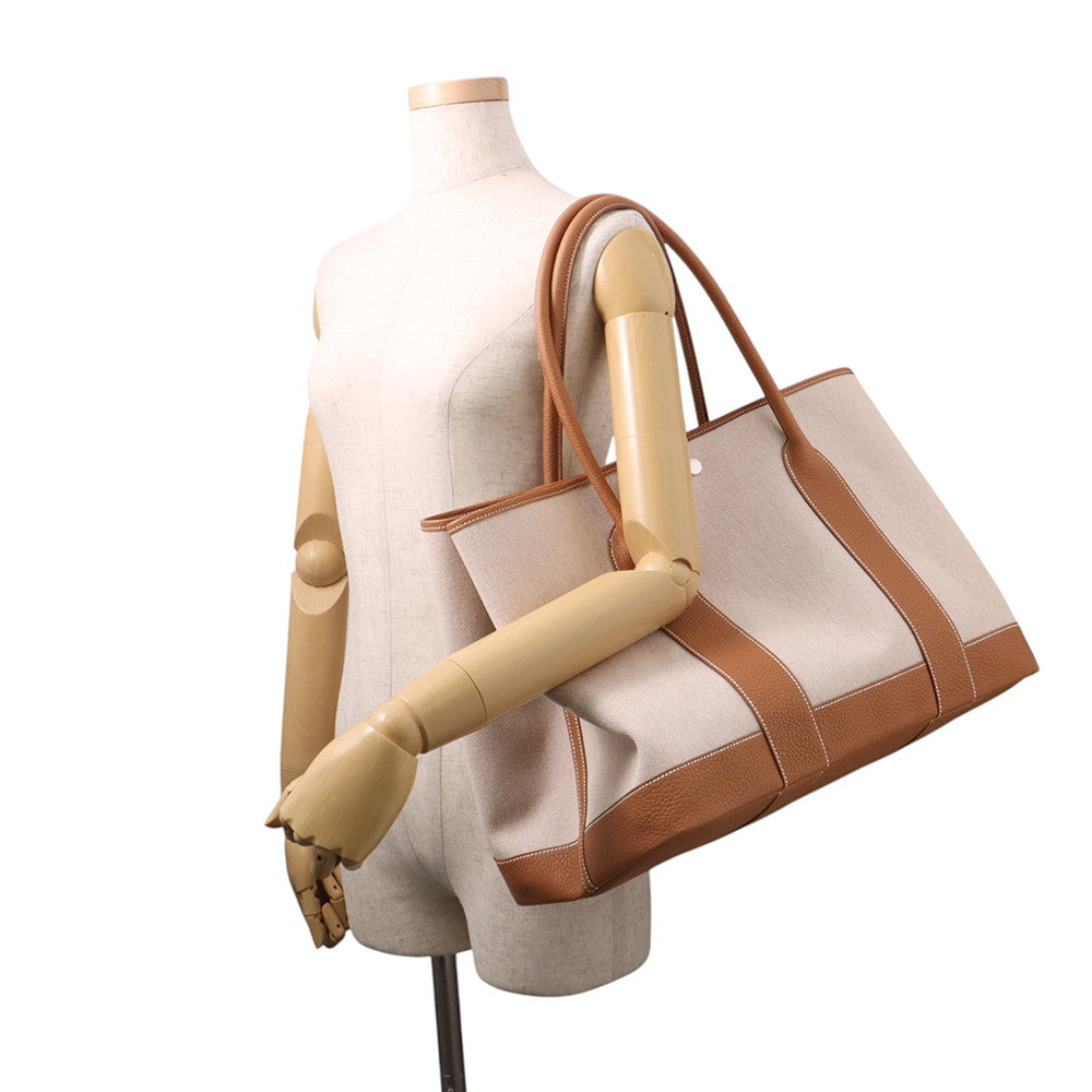 HERMES Neo Garden 41 Voyage Gold/Ecru Toile H Negonda Leather Size 41
