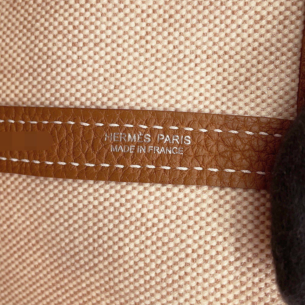 HERMES Neo Garden 41 Voyage Gold/Ecru Toile H Negonda Leather Size 41