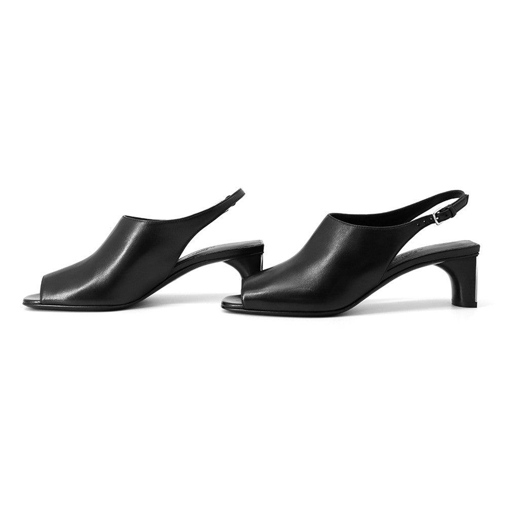 HERMES Marly 45 BlackH261097Z Nappa Leather Size 37