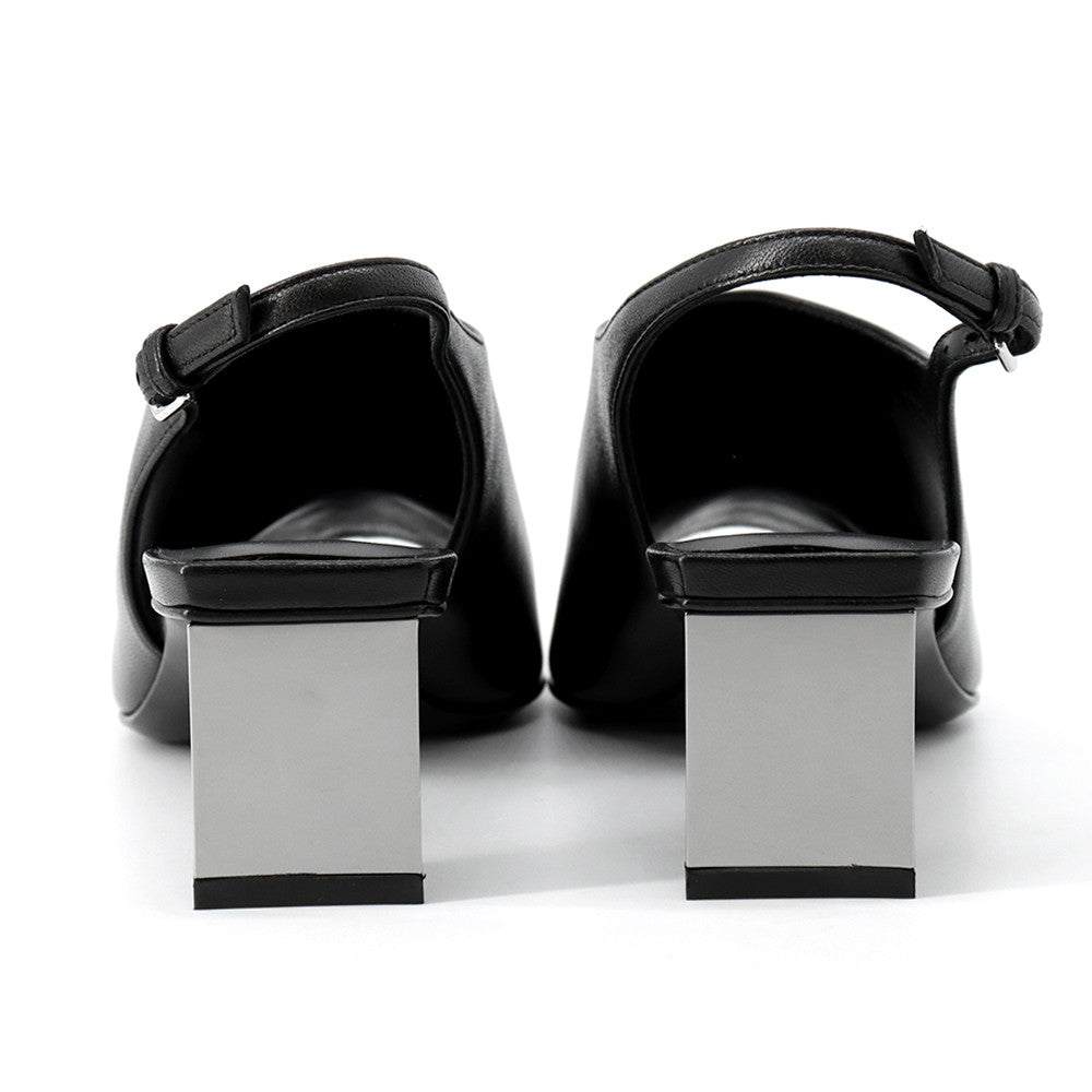 HERMES Marly 45 BlackH261097Z Nappa Leather Size 37