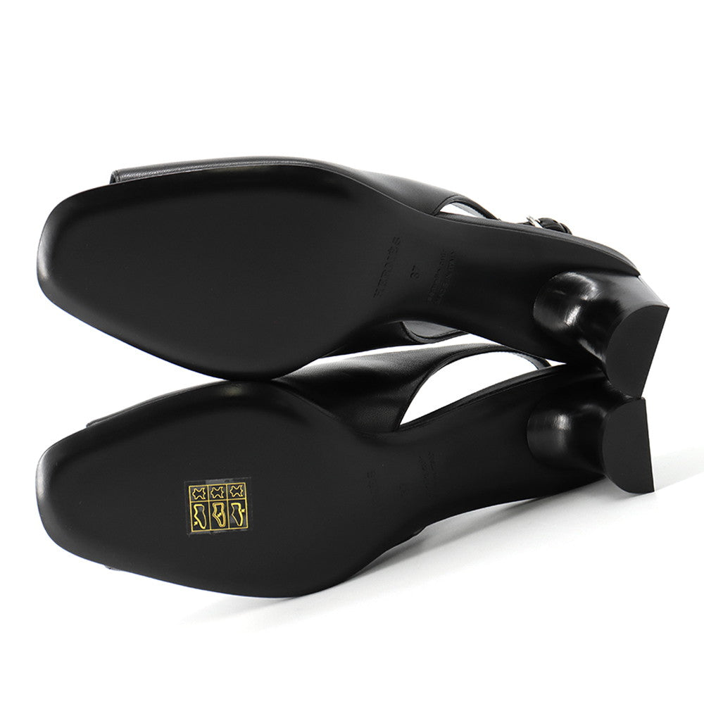 HERMES Marly 45 BlackH261097Z Nappa Leather Size 37