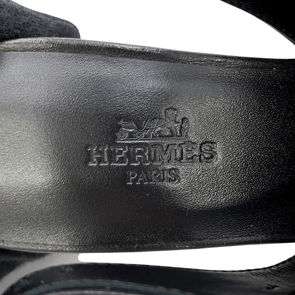 HERMES Marly 45 BlackH261097Z Nappa Leather Size 37