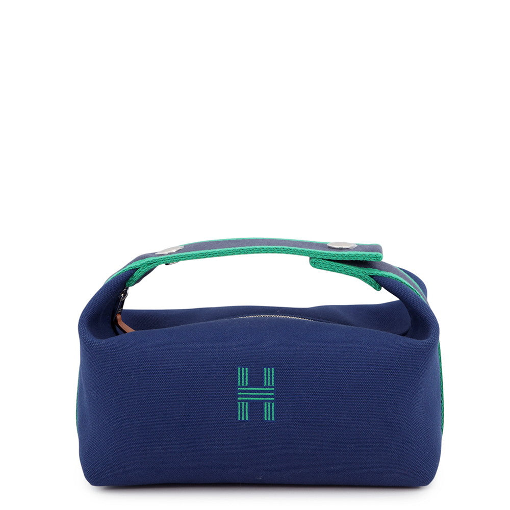 HERMES Brid a Black Marine Canvas Size PM