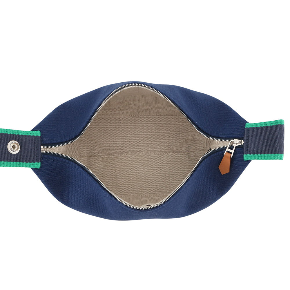 HERMES Brid a Black Marine Canvas Size PM