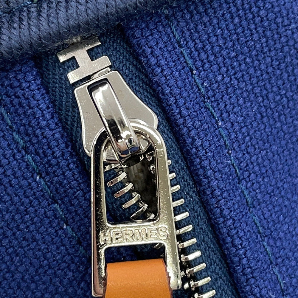 HERMES Brid a Black Marine Canvas Size PM