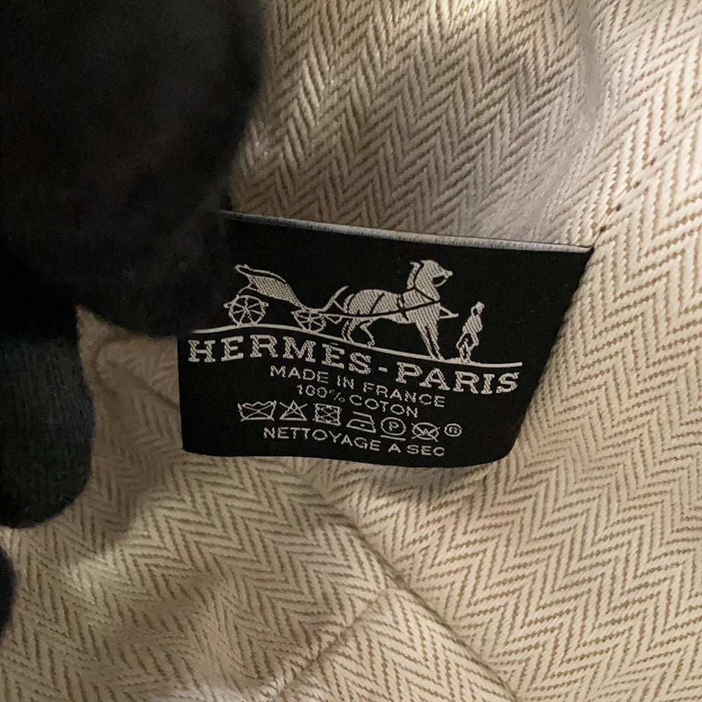 HERMES Brid a Black Marine Canvas Size PM