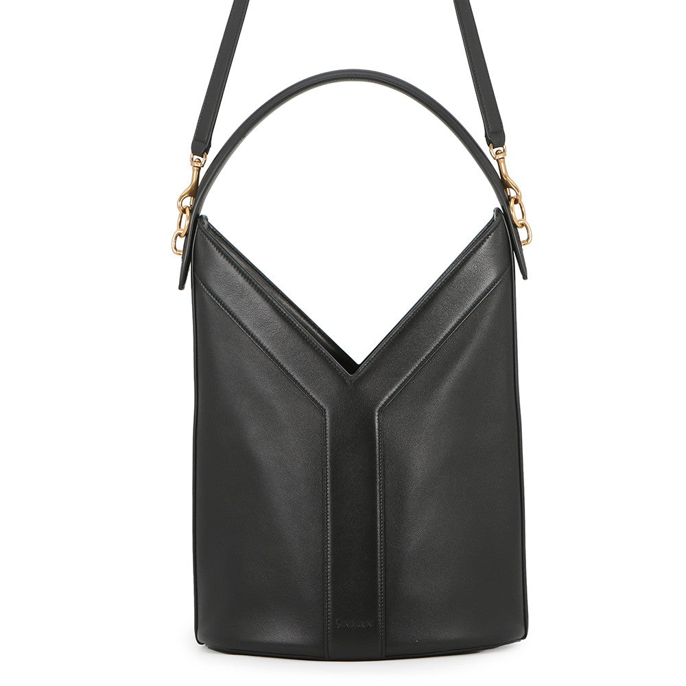 SAINT LAURENT PARIS Y Top Handle Bucket Bag Black840891AAEZC1000 Leather