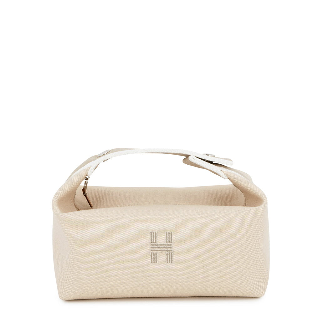 HERMES Brid a Black Natural Canvas Size PM