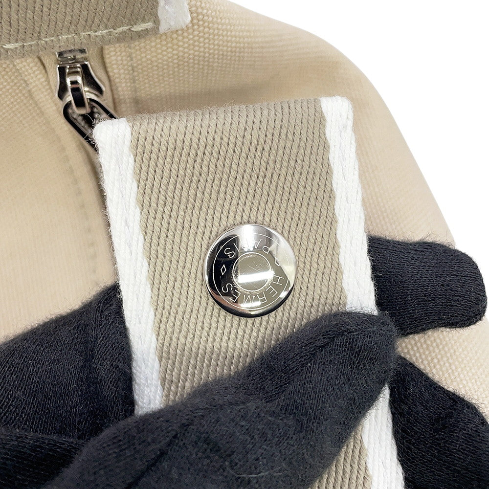HERMES Brid a Black Natural Canvas Size PM