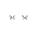 GRAFF Pave Butterfly Diamond Petit Stud EarringsRGE1563 18K White Gold