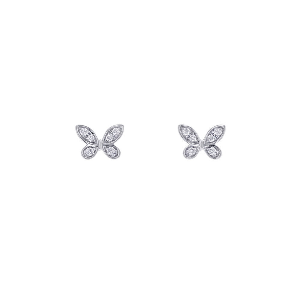 GRAFF Pave Butterfly Diamond Petit Stud EarringsRGE1563 18K White Gold