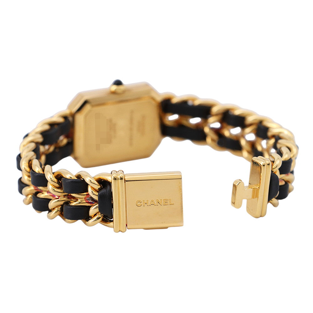 CHANEL Premiere L H26ｍｍ×W20mm Gold Plated Leather Black DialH0001