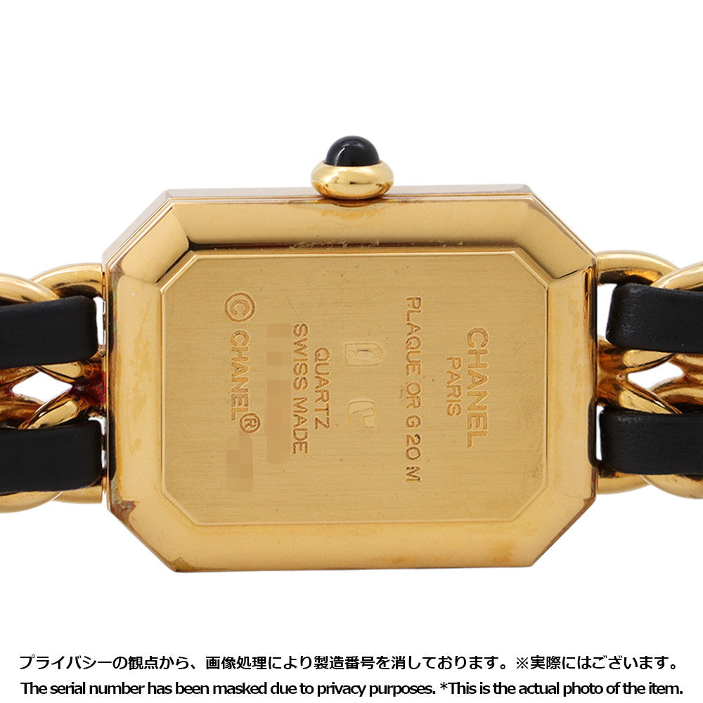 CHANEL Premiere L H26ｍｍ×W20mm Gold Plated Leather Black DialH0001