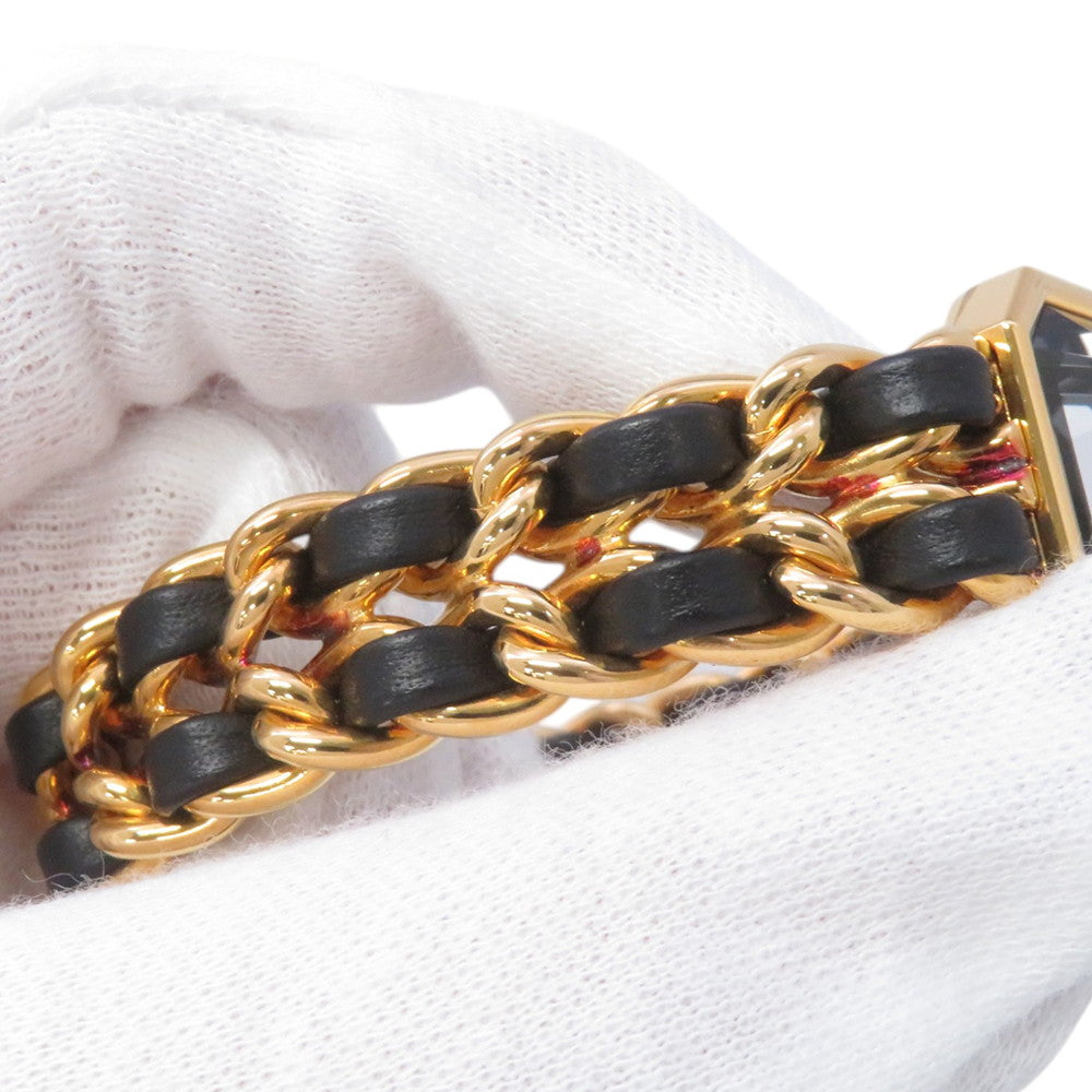 CHANEL Premiere L H26ｍｍ×W20mm Gold Plated Leather Black DialH0001