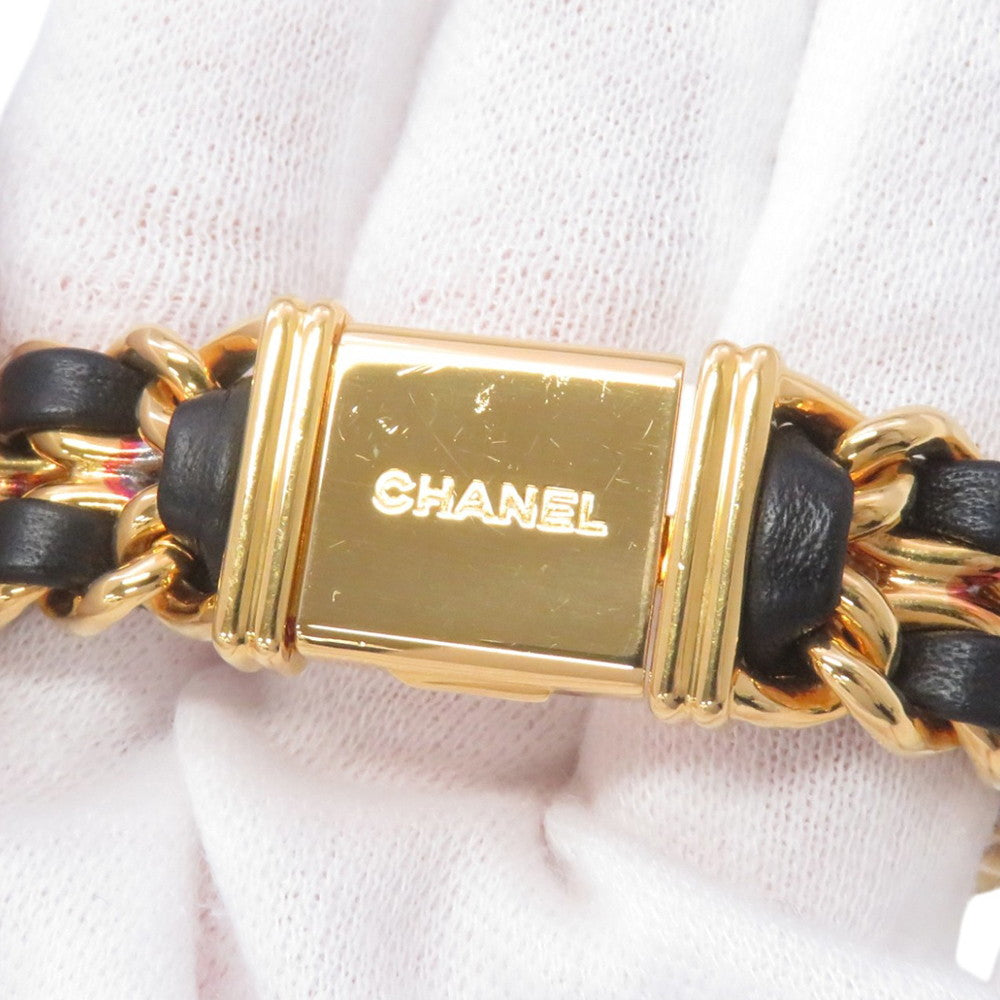 CHANEL Premiere L H26ｍｍ×W20mm Gold Plated Leather Black DialH0001
