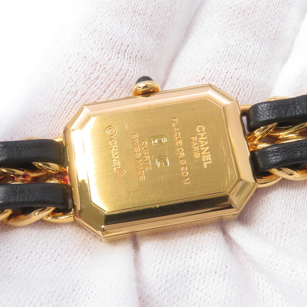 CHANEL Premiere L H26ｍｍ×W20mm Gold Plated Leather Black DialH0001