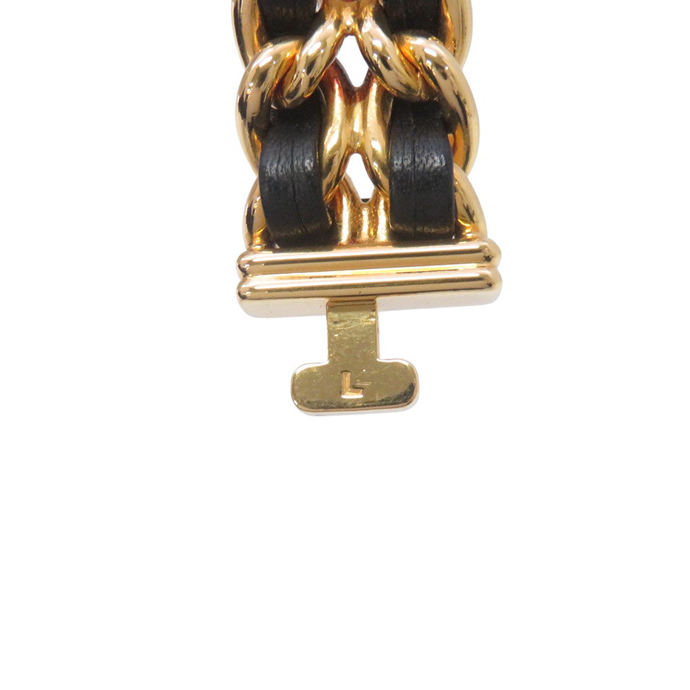 CHANEL Premiere L H26ｍｍ×W20mm Gold Plated Leather Black DialH0001