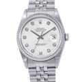 ROLEX Datejust W36mm Stainless Steel K18WG Silver Dial16234G