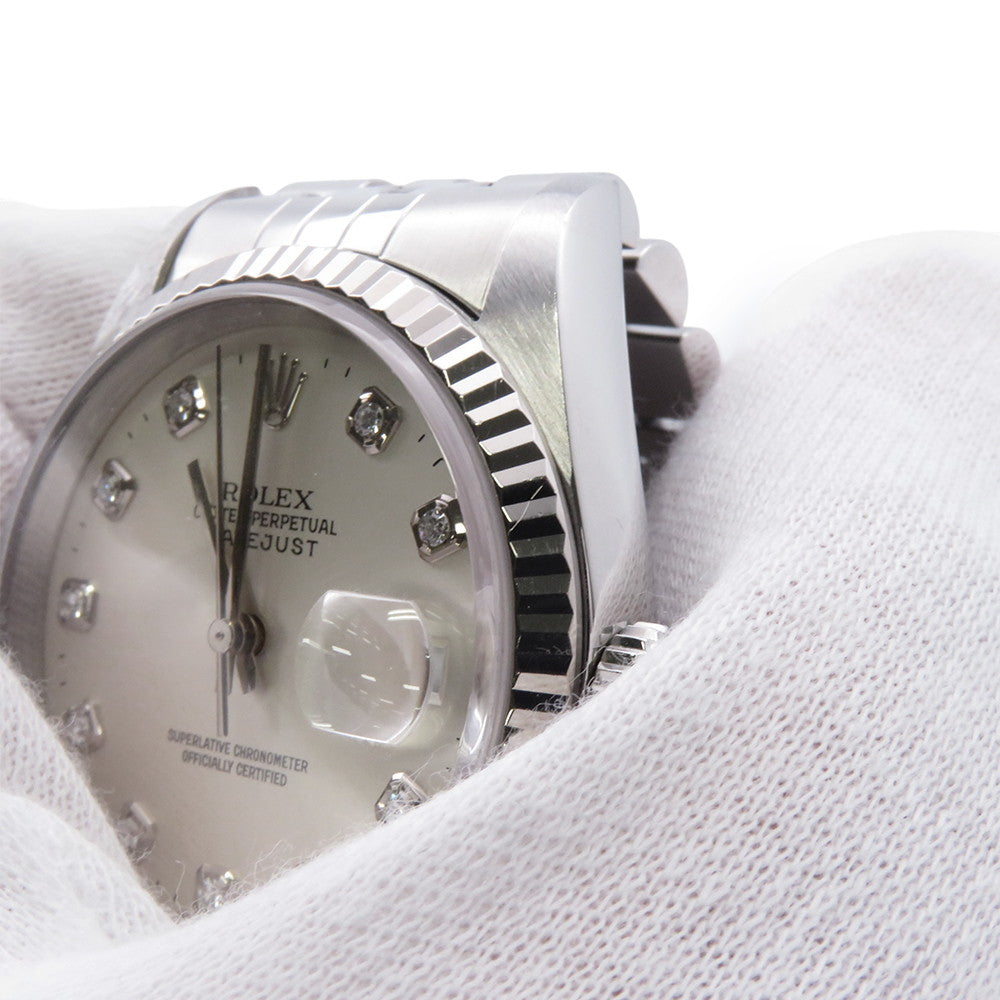 ROLEX Datejust W36mm Stainless Steel K18WG Silver Dial16234G