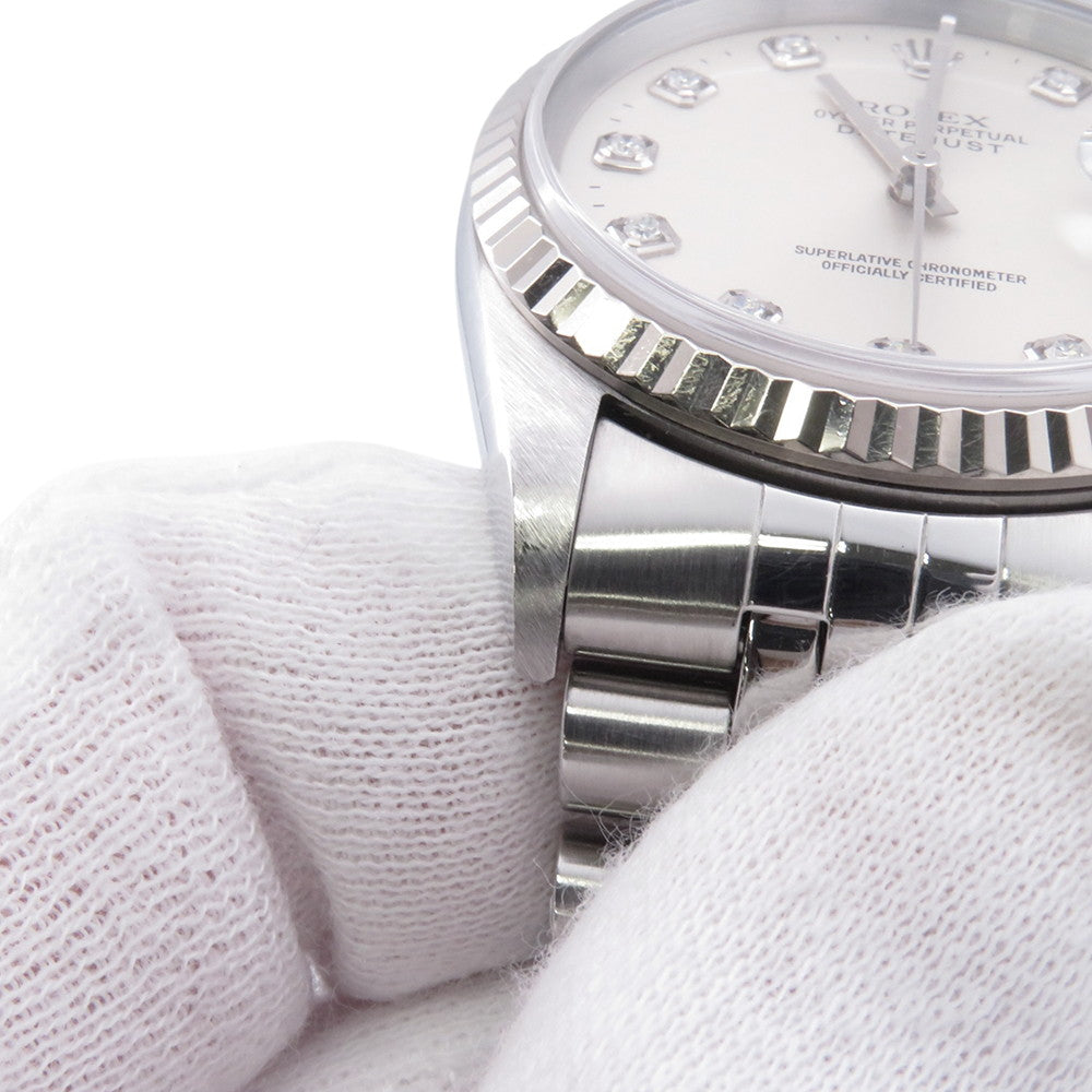 ROLEX Datejust W36mm Stainless Steel K18WG Silver Dial16234G