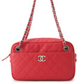 CHANEL CC Logo Shoulder Bag RedA91731 Caviar Leather