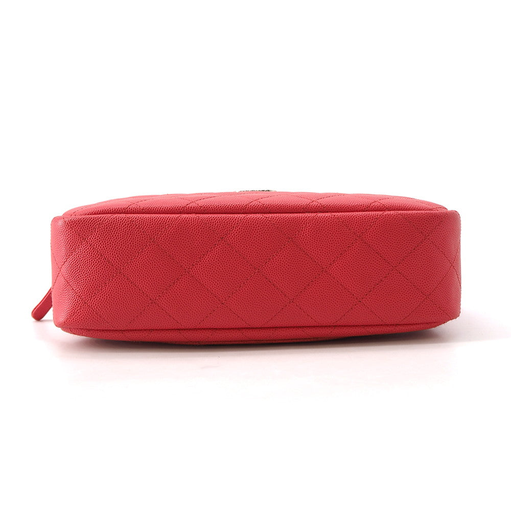 CHANEL CC Logo Shoulder Bag RedA91731 Caviar Leather