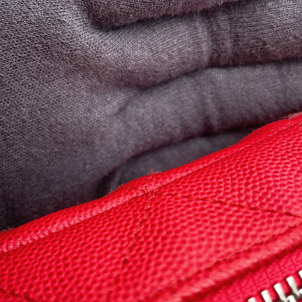 CHANEL CC Logo Shoulder Bag RedA91731 Caviar Leather
