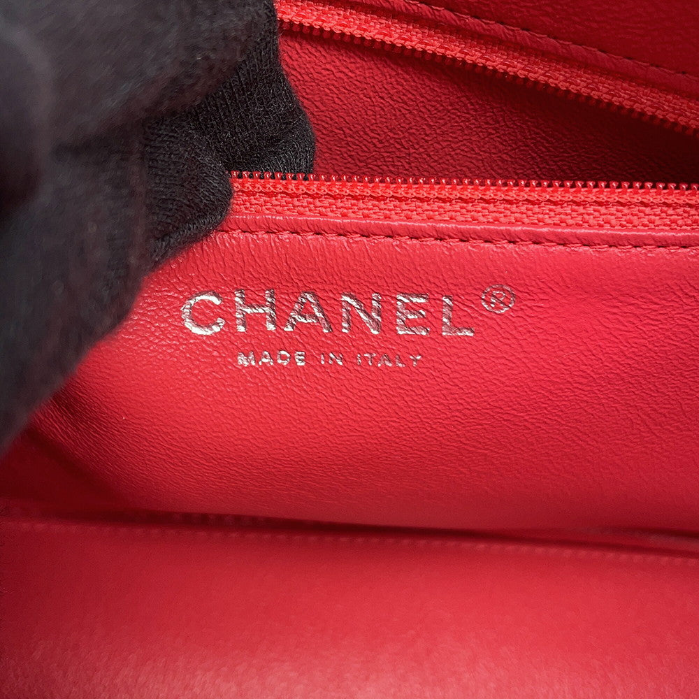 CHANEL CC Logo Shoulder Bag RedA91731 Caviar Leather