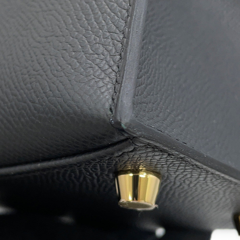 HERMES Kelly Sellier Black Epsom Size 25