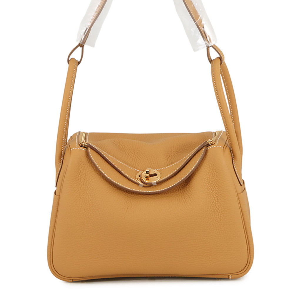 HERMES Lindy Natural Sable Taurillon Clemence Size 26