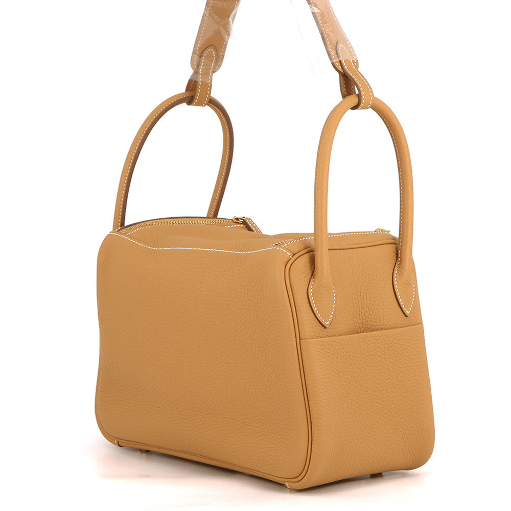 HERMES Lindy Natural Sable Taurillon Clemence Size 26