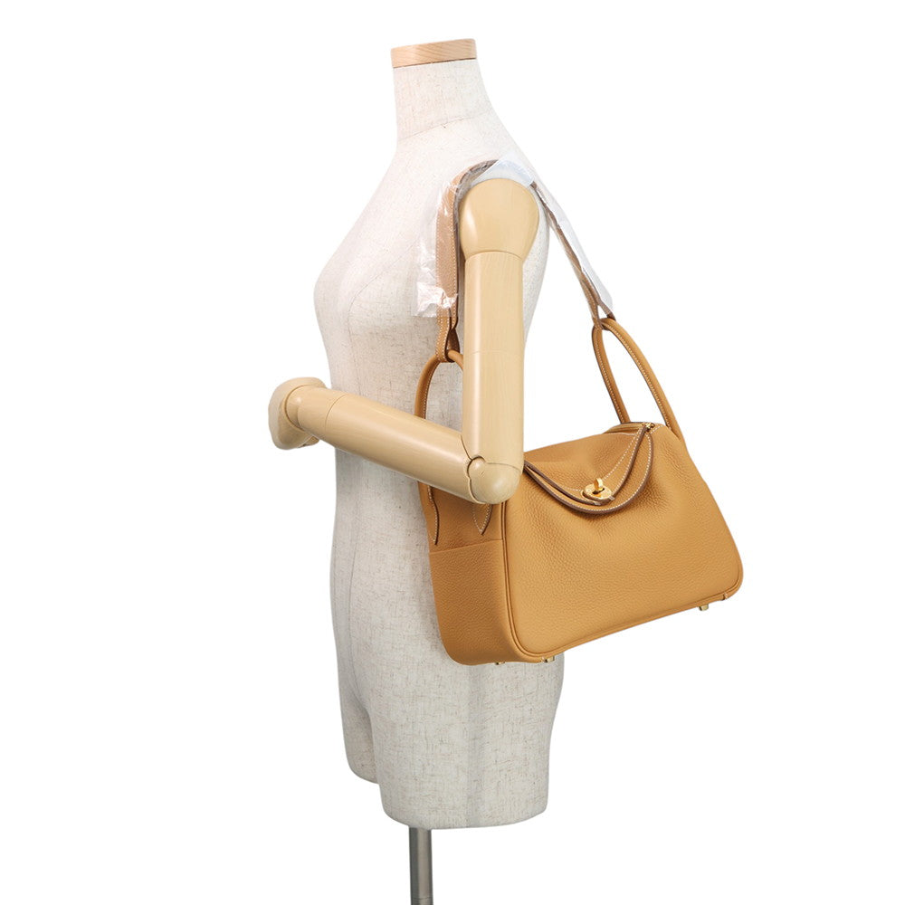 HERMES Lindy Natural Sable Taurillon Clemence Size 26