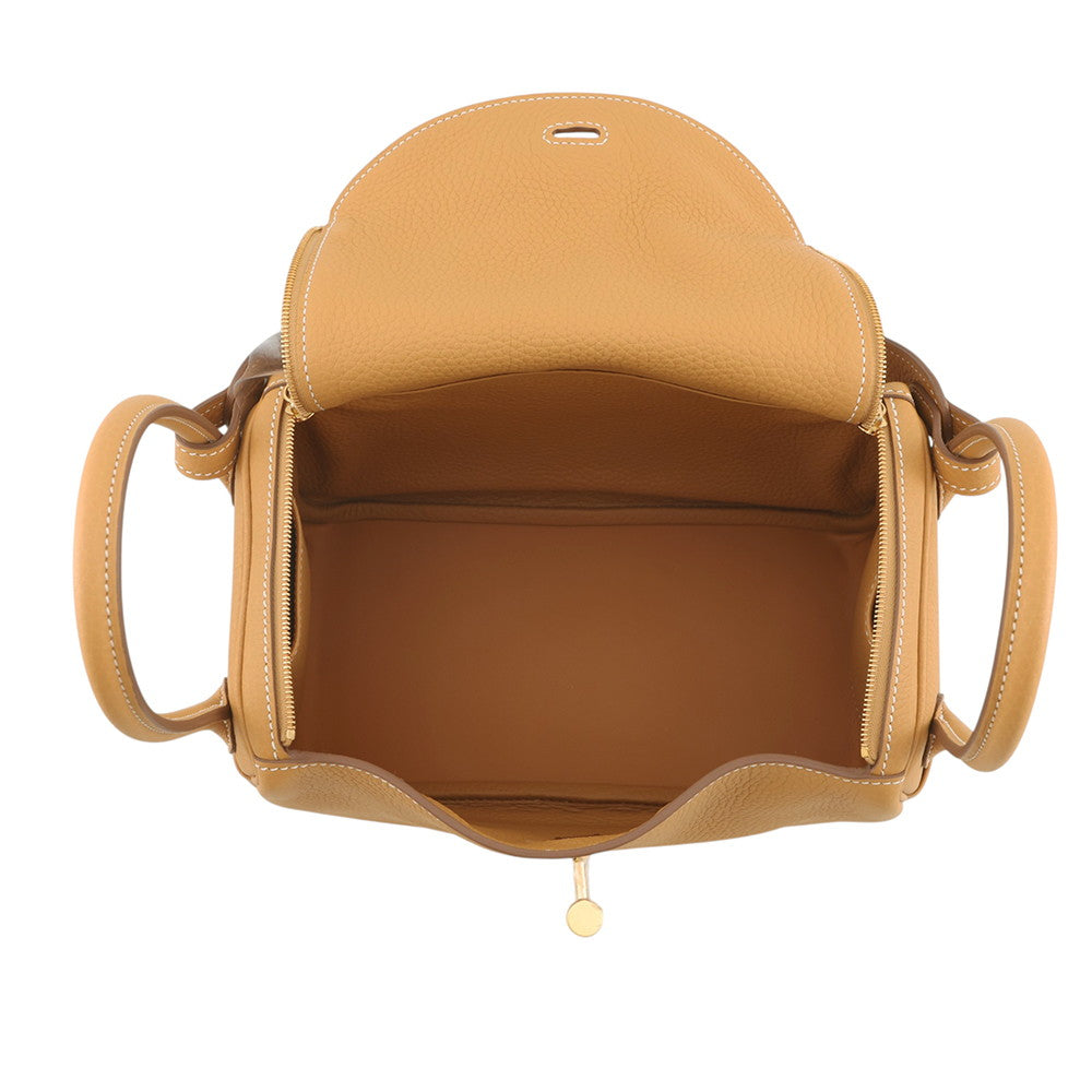 HERMES Lindy Natural Sable Taurillon Clemence Size 26