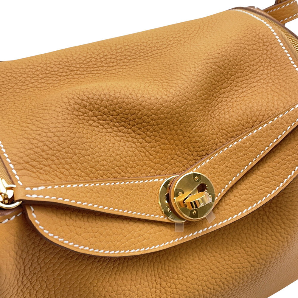 HERMES Lindy Natural Sable Taurillon Clemence Size 26