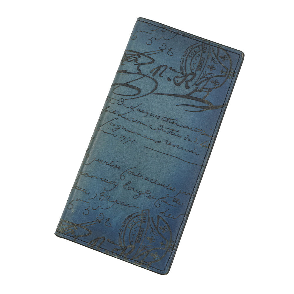 Berluti Sequoia Long Wallet Blue Flash Leather